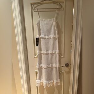 Bebe White Tiered Dress